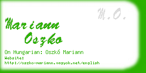 mariann oszko business card