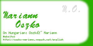 mariann oszko business card